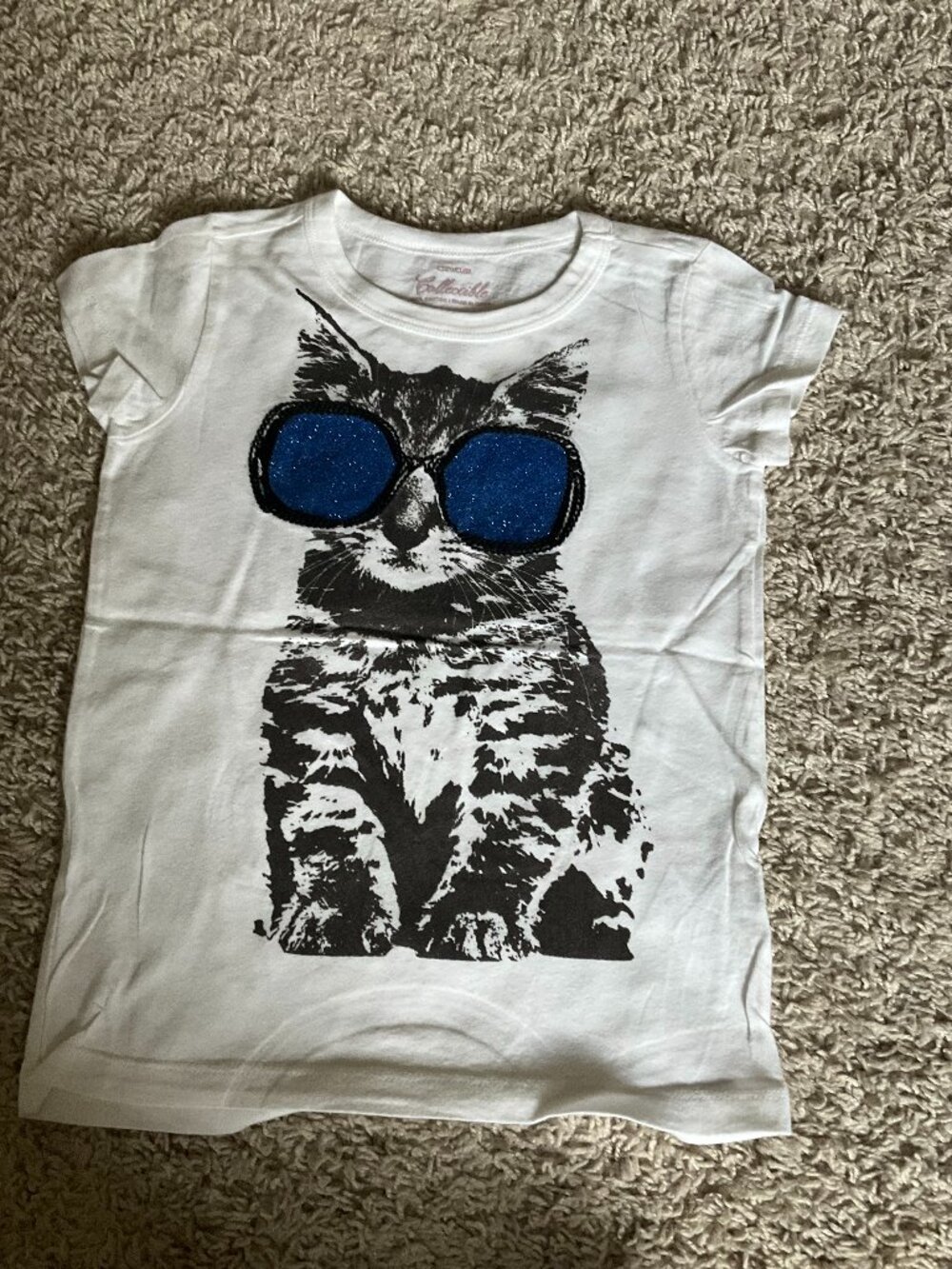 j.crew Crewcuts collectible GIRLS' t-shirt. size: 6-7. color: white.